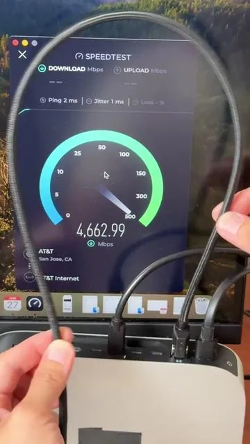 UGREEN Cat 8 Ethernet Cable!  https://www.tiktok.com/t/ZP96aB2pGcykv-b3aqW/ (Affiliate Link)  #speedtest #network #highspeedinternet #cat8 #fastinternet @UGREEN.US 