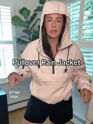 waterproof AND fleece lined pullover rain jacket but also a spring jacket too! #puffit #pulloverjacket #raincoat #fleecejacket #tiktokshopcreatorpicks