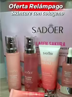 Set de seis piezas hidratante y revitalizante con colageno y sakura, reafirmante, iluminador, elasticidad, piel suave, extracto GEN SAKU de sakura, hidratación profunda, reparación, kits para el cuidado de la piel t #collagensakura #skincarecoreano #tiktokshopcreatorpicks @SADOER-BEAUTY #dealsforyoudays