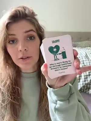 The card game that gets your spouse to actually talk to you 👀 200 conversation starters for date night, road trips, or when you’re both just sitting there on your phones! #couplesgame #datenightideas #marriagegoals #conversationstarters    