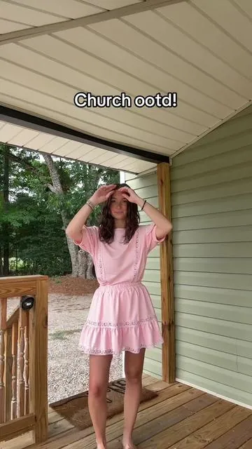 A matching set you can dress up or down…chefs kiss #churchtiktok #ootd #matchingset #churchoutfit 