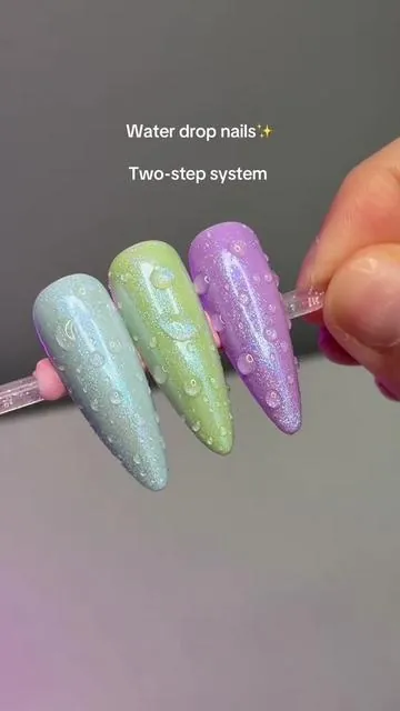 This water drop gel system from @AILLSA is everything 💧✨I didn’t expect them to be this easy! #waterdropnails #nailart #3dnailart #prettynails #nailmusthaves 