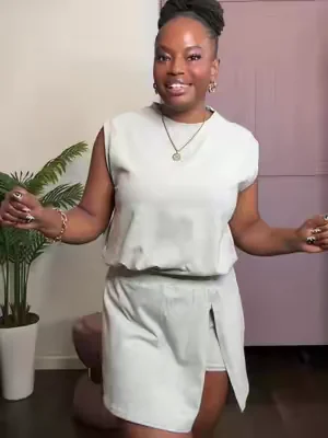 @Yeokou Yeokou Womens 2 Piece Washed Cotton Outfits Tank Top Skort Set Casual Summer Tracksuit with Side Slit & Built-in Shorts, 2 Piece Sets, Athleisure,summerwins #SummerVibes #DealsForYouDay #TikTokShopSummerTurnUp #shippedbytiktok 