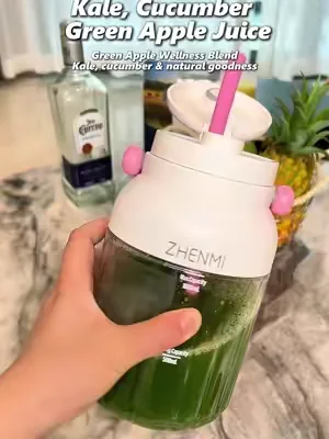 🥒If you’re still buying store juice, you might want to see this. #summerwins #DealsForYouDays #portableblender #juicerecipe #zhenmi