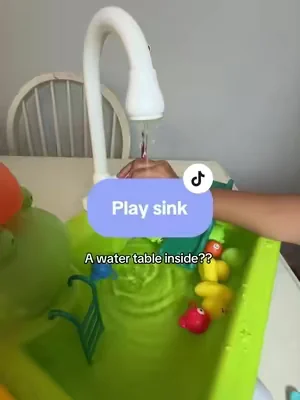 We have all kinds of water toys for outside, but this playsink has been a great addition for inside when they want to play with water too #waterplay #toddlertoys #momfinds #playsink 