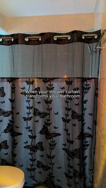 Sharing the easy bathroom swap that I’ve been raving about lately#top bath curtain#pattern bathroom decor set#tiktokshopcreatorpicks#fyp#DealsForYouDays