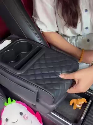 Trending 4-in-1 Car Armrest Box! All-in-one tissue holder, cup holders, storage bin, and phone slot – keep your car neat and organized! 40J #TikTokTrending #CarAccessories #smartdriving