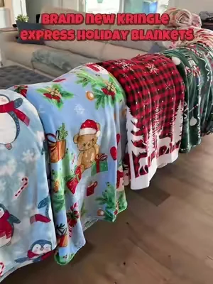 Kringle express brand new drop their Christmas blankets for this year! You gotta grab your fav pattern before it's gone! #blanket #dealsforyoudays #christmasinjuly #blankets #qvc @QVC, Inc 