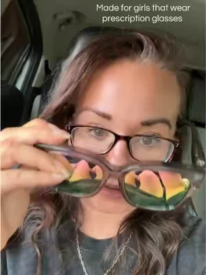 🕶️🕶️ for girls with glasses these sunglasses fit right on #polarizedsunglasses 