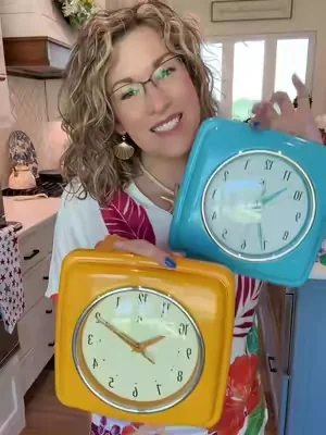 Adorable 9 inch silent kitchen clock! Definitely has that vintage vibe! #dealsforyoudays #qvc #clock #vintage #homefinds  @QVC, Inc 