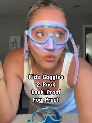 If you’re tired of adjusting your kid’s goggles every 5 minutes, look at these. 👀 The nose cover design gives extra protection from water, and the clip in the back makes getting them on and off so much easier. No tears, no tangled hair, no constant readjusting. #kidsswimgear #swimmingkids #poolessentials #summerfun #tiktokshop 