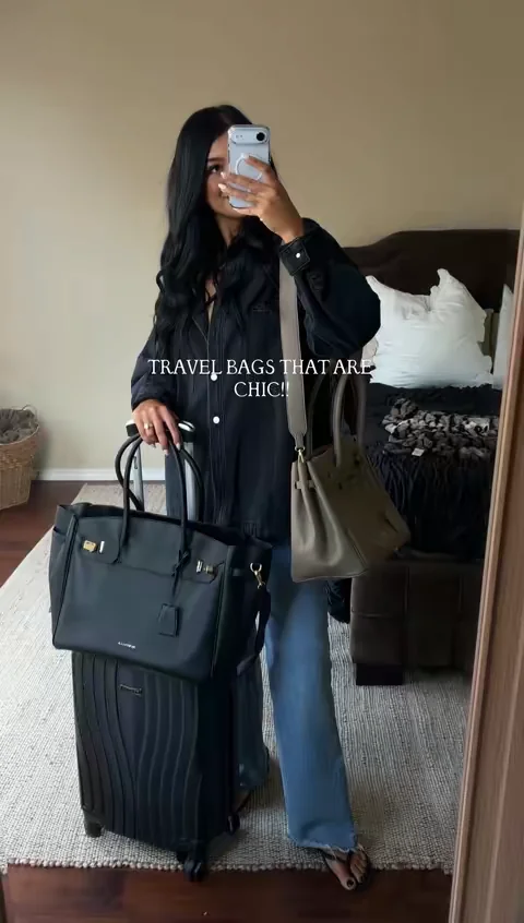 How chic is this bag!! Large and medium sizes! So before a weekend bag or a carryon bag! So sleek and gorgeous! I also just love the idea of this for a work bag! Newbella Chic Miranda Bag. Newbella Travel Purse. Travel Bags. #newbella #newbellapurse #purses #pursetok #bag 