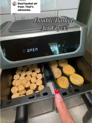 Replying to @🌸AshleyB🌸 it’s really convenient having a double basket air fryer! #dualairfryer #airfryer @Sweetcrispy Store 