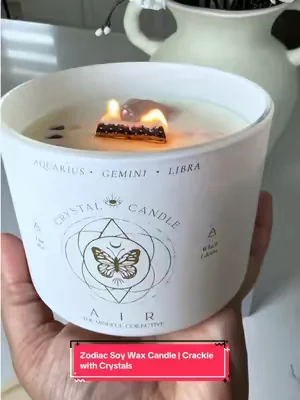 Zodiac Soy Wax Candle | Crackle with Crystals, Healing Stones & Wood Wick 12oz | Scented Home Decor, Self Care Ritual, Natural Soy Wax, Gifts for Women, Zodiac Birthdate,  Coconut Citrus Jasmine Pear Perfume Scents #candle #paratiiiiiiiiiiiiiiiiiiiiiiiiiiiiiii #DealsForYouDays #zodiac #scentedcandle 