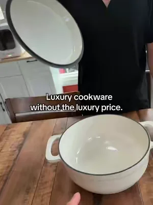 I was honestly expecting this Dutch oven to cost so much more. 😍 It has that high-end look and feel, but the price makes it such an easy kitchen upgrade. Whether you’re making soups, sourdough, pot roast, or pasta, this is one of those pieces you’ll reach for over and over. If you’ve been wanting one without spending a fortune, this is the one I’d grab while it’s on sale. 🍲✨ #dutchoven #kitchenmusthaves 