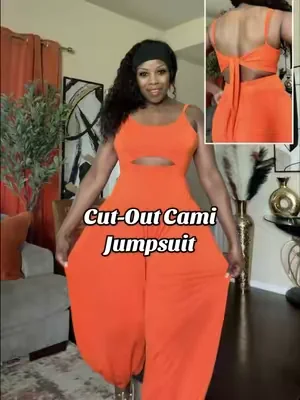 Women's Cut-out Cami Jumpsuit.  Adjustable Shoulder Straps with Pockets. Backless Tie-Back Ruched High Waist Romper. @chicme.us #jumpsuit #DealsForYouDays #SummerWins #tiktokshopcreatorpicks #tiktokshopsummerturnup 