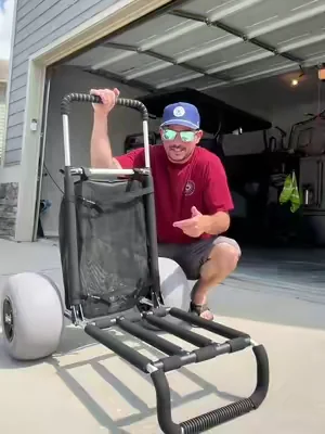 Beach days are better when you're not carrying everything by hand This beach dolly makes it easy to transport chairs, coolers, umbrellas, toys, and all your beach essentials in one trip #BeachDolly #BeachCart #BeachGear #BeachEssentials #dealsforyoudays