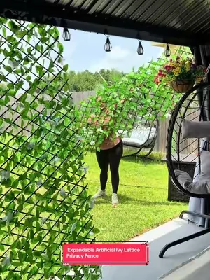 Expandable Artificial Ivy Lattice Privacy Fence Screen, Garden Fencing Panel with Realistic Leaves, Porch-Patio Decor Privacy Solution, Vertical Garden Trellises for Backyard Unsightly View Hiding, Screening ##paratiiiiiiiiiiiiiiiiiiiiiiiiiiiiiii##DealsForYouDays##artificialflowers##expandablehouse##garden