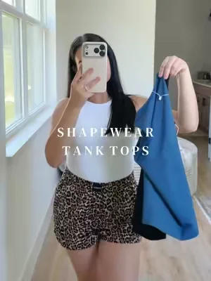 These shapewear tops are now a staple in my closet ✨ so many pretty colors, buttery soft & go with any outfit!  #shapewear #womensshapewear #postpartumoutfits #dealsforyoudays #summertanktops 