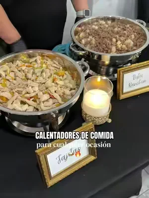 Estos calentadores son perfectos para mantener la comida caliente y lucen muy bonito😍🔥 #calentadores #foodwarmers #buffetfoodwarmers #fiesta #comidamexicana 