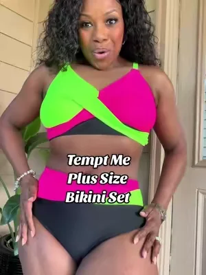 Tempt Me Plus Size Two Piece Swimsuit. 10/10  #SwimWeek #DealsForYouDay #SummerWins #tiktokshopcreatorpicks #twopieceswimsuit
