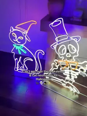 These neon Halloween signs are a must grab! #halloweendecor #halloween #falldecor #dealsforyoudays #qvc @QVC, Inc 