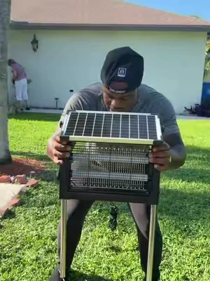 Every home owner needs this 😳 #bugzapper #solarbugzapper #mosquitorepellent #solarpower #backyardmusthave          