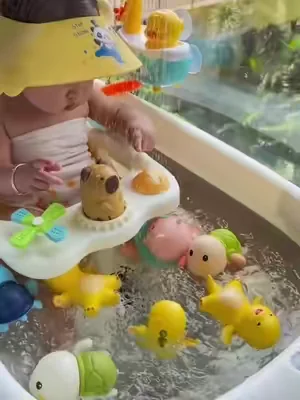 1 really want to recommend this bathing toy to you. There are children at home. Children don't like to take a bath. They cry when they take a bath. Be sure to look at this children's bathing toy, so that the baby likes to take a bath. It doesn't cry or make a fuss when taking a bath. And it's super safe. You don't need to plug it in or charge. The most important thing is that the price is really great and cost-effective now! T#funs #familytime #tiktokshop #toy#SummerVibes