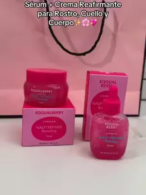 Set Serum y Crema Facial Reafirmante Duo Rostro Cuello Cuerpo Peptidos Eqqualberry serum facial crema reafirmante set cuidado de la piel peptidos eqqualberry rostro cuello #tiktokcreatorpicks #DealsForYouDays #setserumcremaeqqualberry #cuidadofacialreafirmante #serumpeptidosfacial  - En mi rutina uso el set completo, primero me aplico unas gotas del serum en rostro cuello y cuerpo y lo dejo absorber, despues sello con la crema mas densa en las zonas que quiero sentir mas firmes, lo repito mañana y noche con el uso continuo como parte de mi cuidado diario