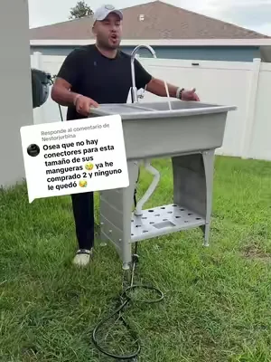 Respuesta a @Nestorjurbina Lavadero de lavandería con grifo y repisa de almacenamiento para cuarto de lavado, garaje, jardín o patio. Fregadero profundo y resistente ideal para lavar herramientas, ropa, mascotas y trabajos de limpieza en exteriores. #LavaderoExterior #UtilitySink #LavaderoDeLavanderia #dealsforyoudays #tiktokshopcreatorpicks @Karlhome US 