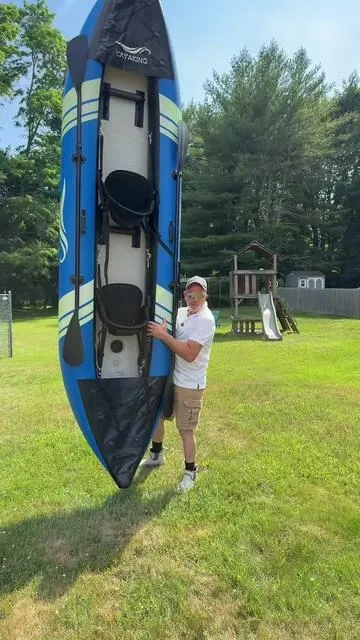 【Summervibes】Tandem Inflatable Kayak, 12.5FT 2-Person Kayak with Glow-in-the-Dark Hull, 507LBS Capacity, 2 Aluminum Paddles, 2 Padded Seats, Hand Pump, Carry Bag, Portable Fishing Touring Kayak for Adults ##Kayak##Kayaking##Canoeing##SummerFun##summerwins