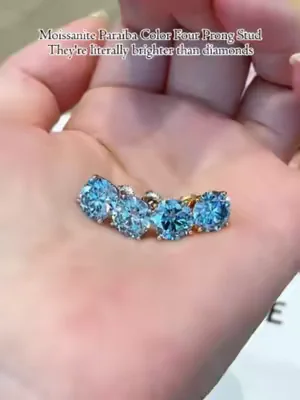 Moissanite Paraiba Color Four Prong Stud. They're literally brighter than diamonds💎✨#summerwins #tiktokshopdealsforyoudays #dealsforyoudays #earrings #moissaniteearrings #2026 #delzzad #waterproofjewelry #jewelry #giftideas #viral #delzzadjewelry #nontarnishjewelry #beautiful #luxury #affordable #diamond #diamondtester #s925 #s925silver #silver #silverjewelry #paraiba