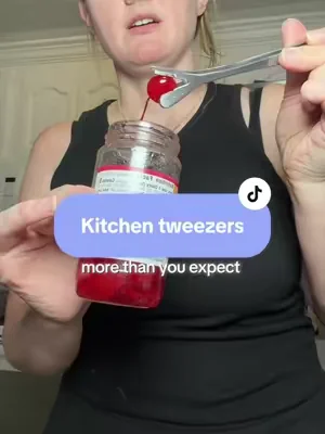 If you love kitchen hacks, these tweezers are worth grabbing. #kitchenhack #kitchengadget #kitchentools #kitchentweezers #kitchenfinds 