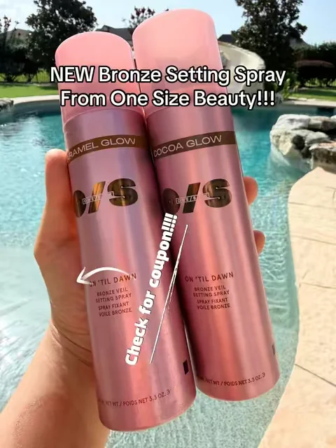 One size Beauty Get that sun-kissed glow while helping your makeup stay in place. The ONE/SIZE On 'Til Dawn Bronze Veil Setting Spray comes in Caramel Glow and Cocoa Glow for a soft, radiant finish that looks like you just got back from vacation. I #onesizebeauty #settingspray #bronzer #dealsforyoudays #summeressentials 