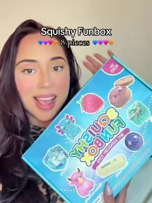 This squishy Funbox is perfect if you’re looking for all the viral squishes 🧡🩷💜💙 #squishyfunbox #squishy #viralsquishy #squishydumplings #summerwins 