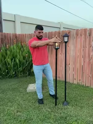 Hoodink 63 "Aluminio Solar Lámpara Post Luz 2Pcs Blanco Cálido Solar Alimentado Decoración al Aire Libre para Jardín Camino Patio Puerta Delantera Trasera mothersdaygiftideas #SummerWins #DealsForYouDays #lamps #tiktokshopcreatorpick #homeluxury 