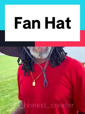 This Solar Powered Fan Hat is great for outdoors, camping, roadwork and more! #solarpoweredfanhat #fanhat #sunhat #solarpowered #hat      
