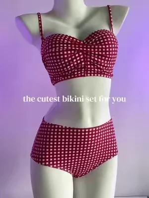 Omg! My dreamy plaid swimsuit!#swimwear #bikini #beachwear #dealsforyoudays #plaid 