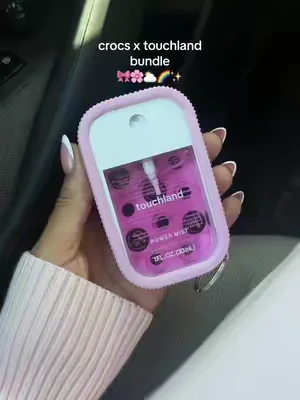the cutest collab 🎀 #touchland #crocs #handsanitizer #jibbitz 