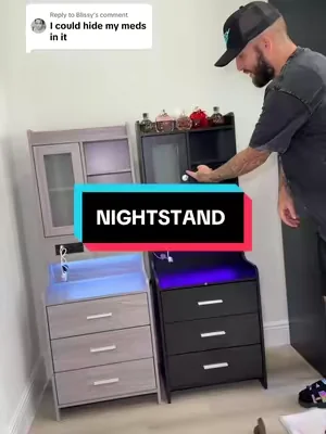 Replying to @Blissy #bedsidetable #nightstand #lednightstand #bedside #sidetable 