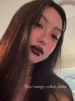 The color is Bonfire🖤🩸#vampylips #glossylipgloss #ourbella #shimmerlipgloss #vampylipgloss 
