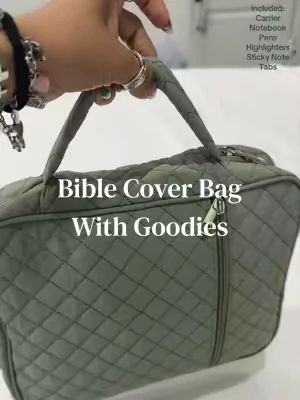 Perfect Bible cover that come with highlighters, pens, sticky notes, tabs and a notebook to jot down your notes! Checkout the other colors and the amazing price!🤩⛪️📖@Floe_official  #starterpicks #summerwins #DealsForYouDays #biblecover #biblebag 