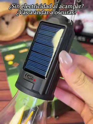 Linterna solar de camping carga de día ilumina de noche ideal para exteriores 💡#TikTokMadeMeBuylt#FYP #LinternaSolar #ForYou #viral 