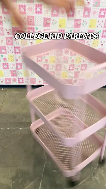 Before I bought this pink cart, my room was in a mess.#homeorganization #bathroomstorage #rollingcart #summervibes #summervibes 