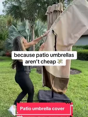 Protect your patio umbrella when it’s not in use. ☀️ This weather-resistant umbrella cover helps keep it clean, dry, and ready for the next sunny day. An easy way to extend the life of your outdoor setup without any hassle. #PatioUmbrella #UmbrellaCover #patioinspo #patioumbrellacover 