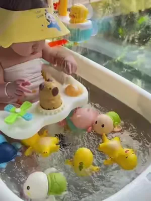 1 really want to recommend this bathing toy to you. There are children at home. Children don't like to take a bath. They cry when they take a bath. Be sure to look at this children's bathing toy, so that the baby likes to take a bath. It doesn't cry or make a fuss when taking a bath. And it's super safe. You don't need to plug it in or charge. The most important thing is that the price is really great and cost-effective now! T#funs #familytime #tiktokshop #toy#SummerVibes
