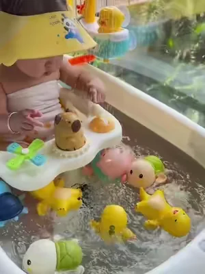 1 really want to recommend this bathing toy to you. There are children at home. Children don't like to take a bath. They cry when they take a bath. Be sure to look at this children's bathing toy, so that the baby likes to take a bath. It doesn't cry or make a fuss when taking a bath. And it's super safe. You don't need to plug it in or charge. The most important thing is that the price is really great and cost-effective now! T#funs #familytime #tiktokshop #toy#SummerVibes