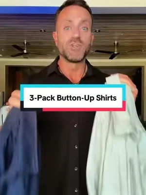 This men’s 3-pack short sleeve button shirt checks every box with its soft, stretchy fabric, breathable feel, and clean modern fit. It’s the kind of shirt you can wear to dinner, on vacation, for date night, or just as an everyday upgrade from a basic tee. #mensshirt #buttonupshirt #mensstyle #SummerVibes #SummerVibes 