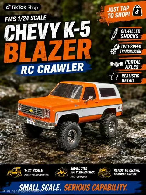 Conquer trails, blast through dirt, and experience realistic scale performance with the FMS 1/24 & 1/18 RC vehicle lineup! Whether you're looking for an ultra-capable RC crawler or a fast RC basher, FMS delivers premium quality, incredible scale realism, and performance that enthusiasts love. The FMS 1/24 Power Wagon and Chevy K5 Blazer feature oil-filled shocks, portal axles, and two-speed transmissions for outstanding crawling capability over rocks, roots, and technical terrain. The FMS 1/24 Toyota Tacoma offers realistic scale styling, oil-filled shocks, and a two-speed transmission for smooth trail driving and dependable off-road performance. If speed is your style, the FMS 1/18 Ford Bronco RTR Basher tears across dirt, gravel, and grass with aggressive suspension, durable construction, and your choice of brushed or brushless power for maximum fun. These Ready-to-Run RC vehicles are perfect for beginners, collectors, and experienced hobbyists looking for premium performance straight out of the box. Whether you're exploring trails, building an RC collection, or searching for your next favorite off-road truck, FMS delivers unmatched value and excitement. #FMSRC #RCTruck #RCCrawler #RCBasher #toyotatacoma 