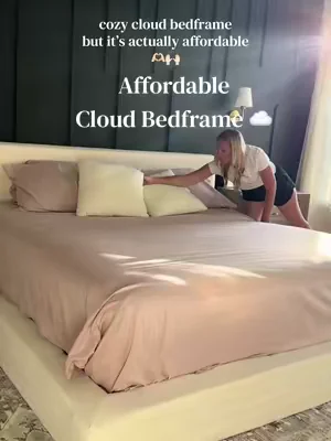 Absolutely love our new cloud bedframe ☁️ #cloudbedframe #platformbedframe #affordablebedframe #bedframes #bedroomessentials 